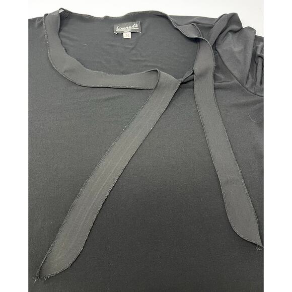 Vintage Biyaycda Career Woman's Black Blouse with sheer bow size M Pre-Owned - Picture 5 of 9